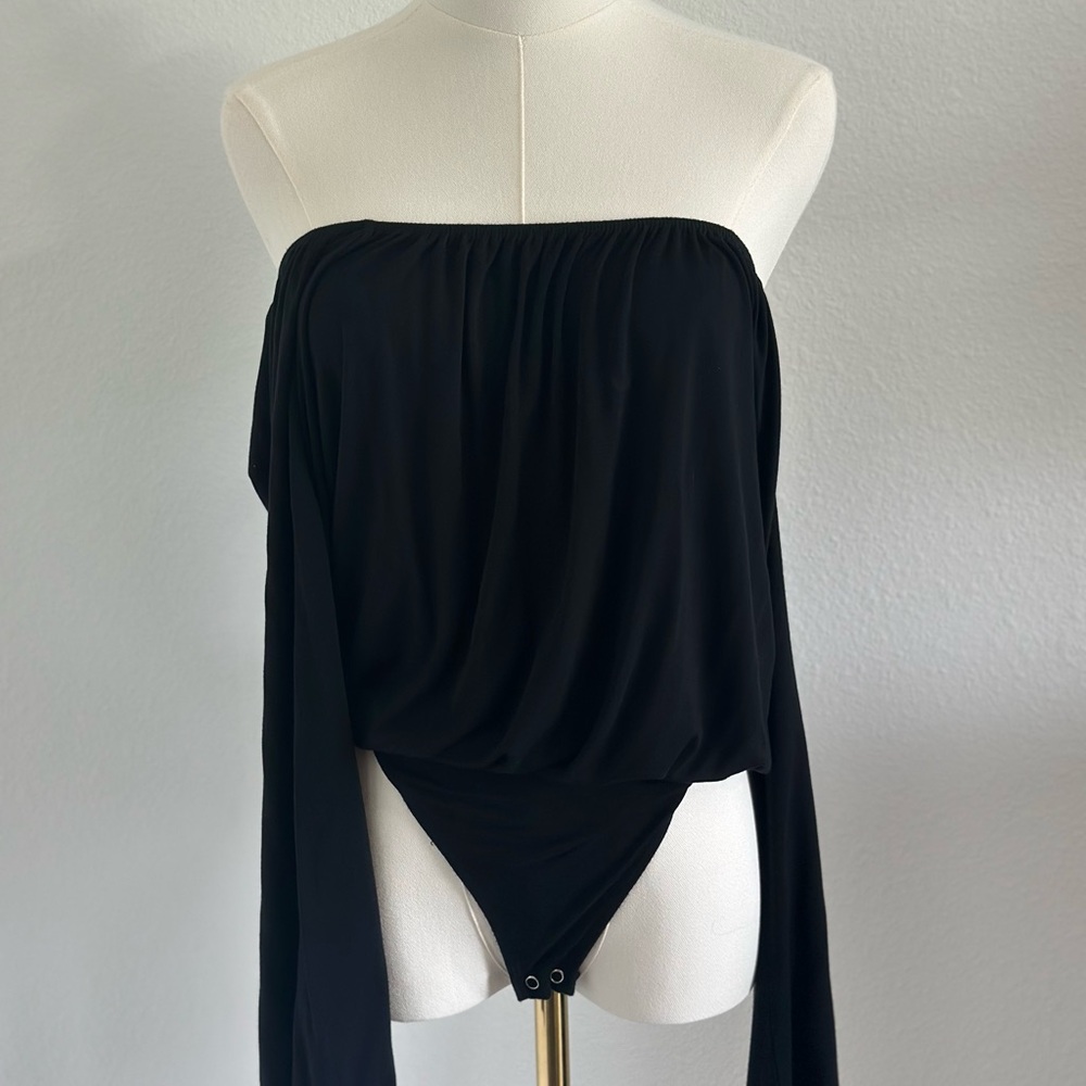 Black Off-Shoulder Bodysuit